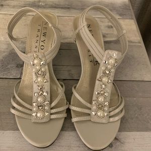 Silver prom shoes WORN ONCE